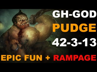 Pudge Rampage GH-God . CRAZY Dota 2 Fun 42 Kills #dota2