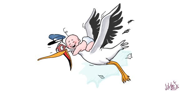 Картинки как аист приносит детей