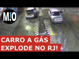 Carro explode no posto de gasolina, carro a gás explode, explosão durante abastecimento GNV, RJ