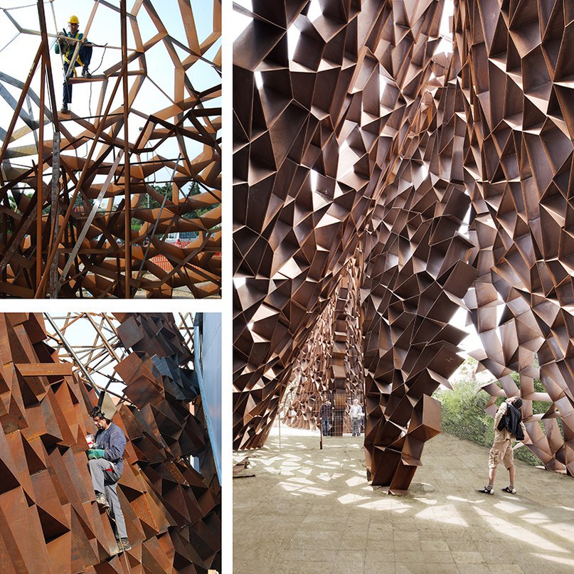 toti semerano constructs an irregular corten steel