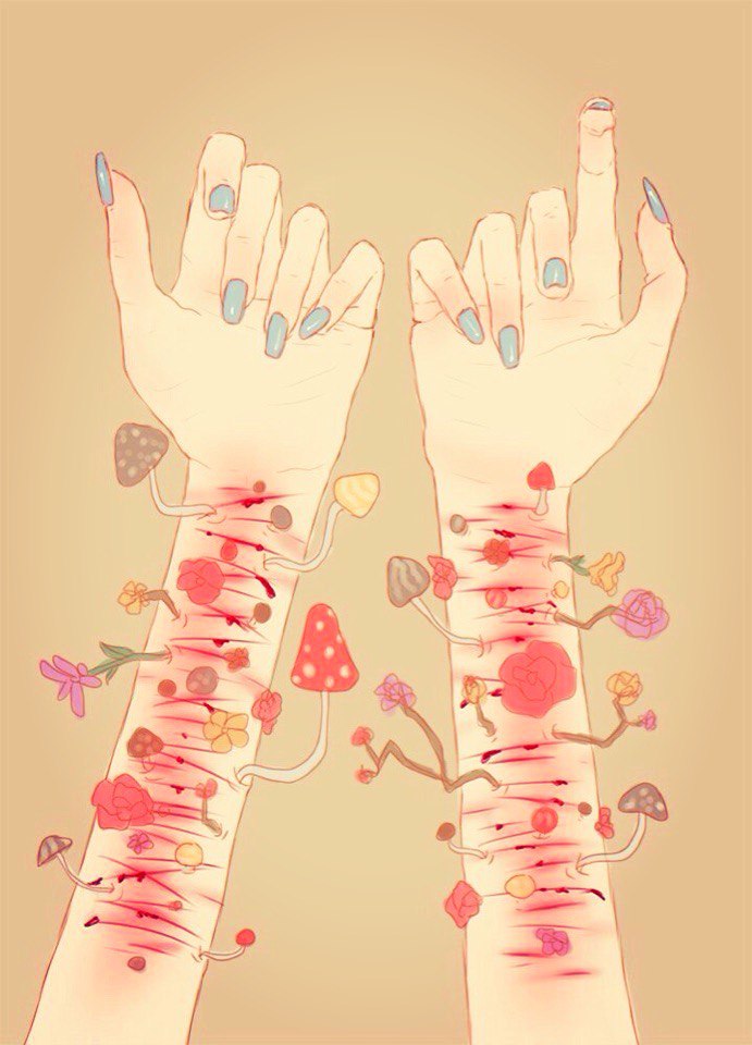 Порезы на руках рисунок