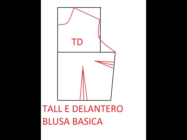 TRAZO BÁSICO DE LA BLUSA DELANTERA