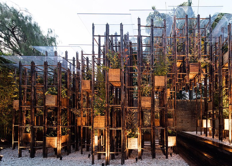 Vo Trong Nghia uses bamboo ladders to