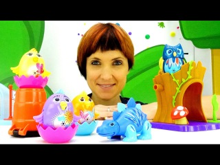 Игры для детей с Машей Капуки Кануки! Видео с игрушками DigiBirds. Поющие Птички и Динозавры
