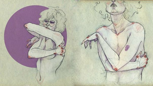 Испанская художница Адара Санчез Ангиано (Adara Sanchez Anguiano), рисует чувственные эротические рисунки.