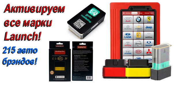 Online/Offline активация Launch EasyDiag, iDiag, GOLO Easydiag+ (215 марок!)