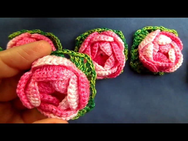 Flor roseta em croche