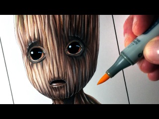 Let's Draw BABY GROOT from GUARDIANS OF THE GALAXY VOL. 2 - FAN ART FRIDAY