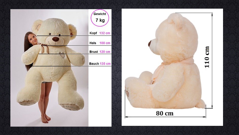 Teddybär RIESEN Weiß 190 cm BIG XXL Geschenkidee Kuscheltier Plüschtier