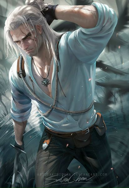 #TheWitcher Geralt by #Sakimichan