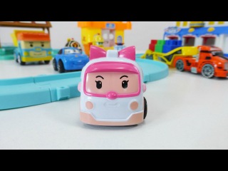 Dessin animé. Voitures: Robocar Poli et Ambre obstacle sur la route. Vidéo éducative #dessinanimé