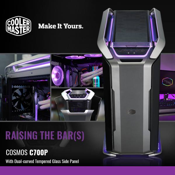 Возвращение Короля ... COSMOS C700P. Встроенные светодиодные полосы RGB и контроллер. Возможность настраивать положение материнской платы. Боковые панели из закаленного стекла с двойным изгибом. Гладкие и прочные алюминиевые ручки.