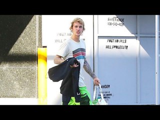 Justin Bieber Rocks Neon Raver Pants After Working Up A Sweat