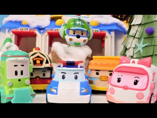 Tolle Spielzeugautos - Robocar Poli und das Rettungsteam feiern Weihnachten