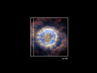 Сравнение изображений туманности NGC 6369, полученных с AOF и без нее