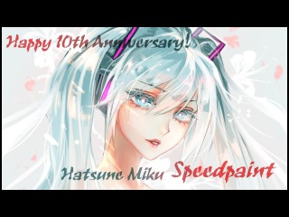Hatsune Miku Portrait Painting - 2 min SpeedPaint by TheCecile
