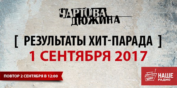 #ЧартоваДюжина. Итоги хит-парада за 1 сентября 2017 года 