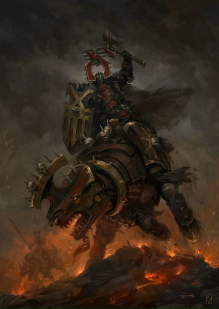 Lord of Khorne on Juggernaut by #JaimeMartinez