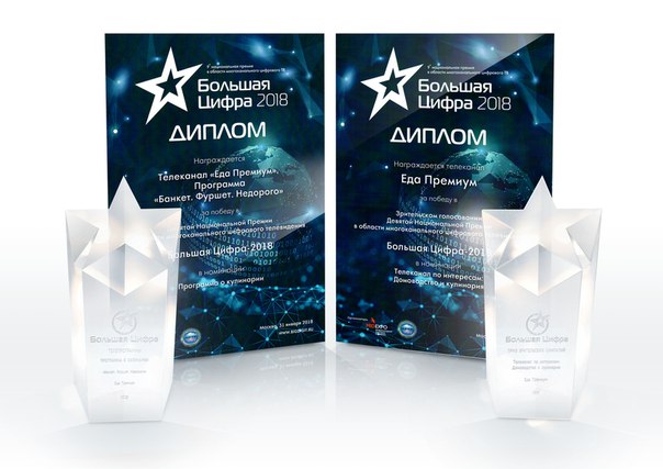  Телеканал «Еда Премиум» стал обладателем двух наград на Премии 