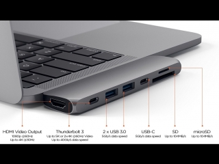 Satechi Aluminum Type-C Pro Hub Adapter for 2016 MacBook Pro 13” and 15
