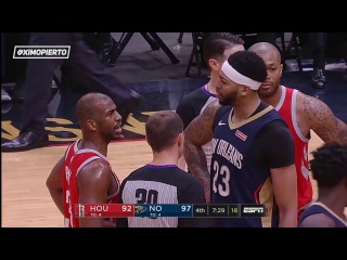 Chris Paul & Anthony Davis Exchange Words | Rockets vs Pelicans | Jan 26, 2018 | 2017-18 NBA Season