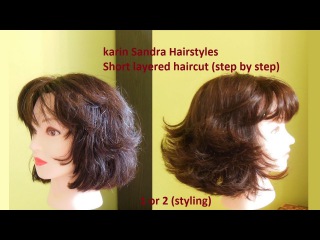 Haircut tutorial : Short layered Bob haircut with Bangs for women y girls | Short haircut tutorial