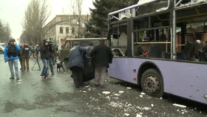 Теракт 22.01 24. Обстрел Боссе в Донецке 22 января 2015.