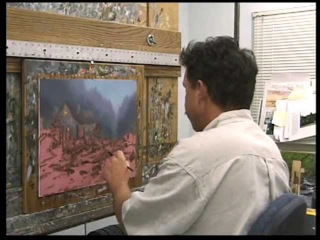 Twilight Cottage - Thomas Kinkade Paints in his Studio