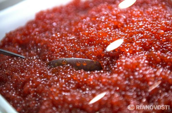 Россельхознадзор сжег 206 килограммов американской красной икры: 