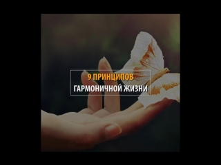 9 принципов гармоничной жизни!