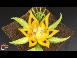 Art In Yellow Bell Pepper Flower Carving Garnish - How To Make Bell Pepper Carving