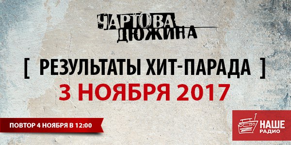 #ЧартоваДюжина. Итоги хит-парада за 3 ноября 2017 года 