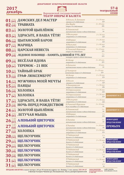 Афиша театров Воронежа декабрь 2019 изображения Афиша театров Воронежа декабрь 2019 изоражения