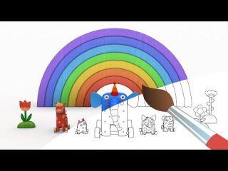 Раскраска Деревяшки - Горка - выпуск 4 - развивающие мультики для малышей - Учим цвета