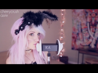 ASMR Cherry Crush - ASMR Mouth Sounds Eating Peas Carrots Ear to Ear