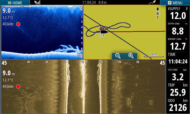 Скрин эхолота Lowrance. Дно на эхолоте. Вид рыбы на эхолоте. Угол сканирования датчика бокового обзора в эхолотах. Эхолот без воды