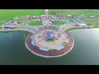 Фонтанная площадь. Набережная города спутник с высоты птичьего полета. Пенза.