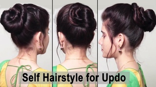 Easy self hair styles for Girls / MESSY bun hairstyles / Everyday Hairstyle for collage