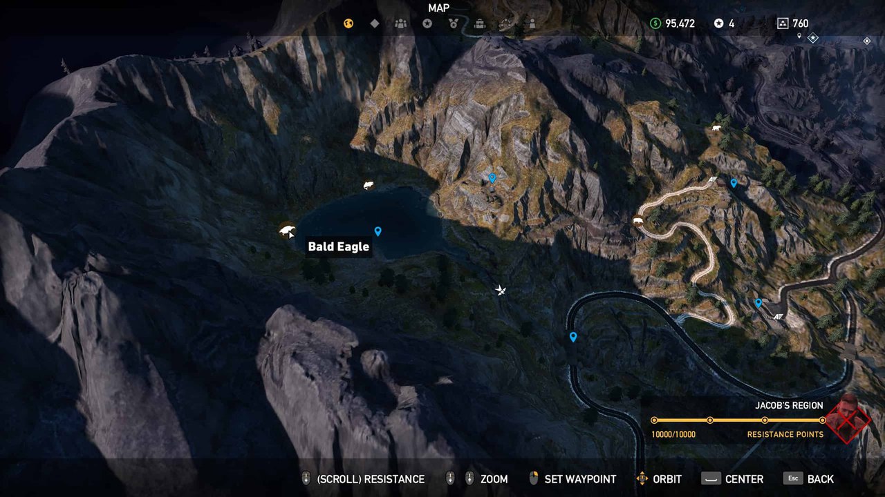 Местоположение гнезда белоголового орлана в Far Cry 5