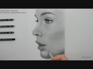 ПОРТРЕТ ДЕВУШКИ ПРОСТЫМИ КАРАНДАШАМИ