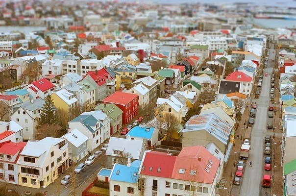 Разноцветные домики Рейкьявика, Исландия