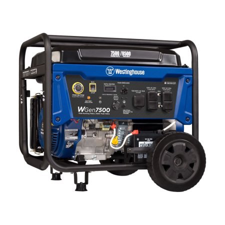 Westinghouse WGen7500 Gas Powered Portable Generator with Electric Start - 7500 Running Watts and 9500 Peak Watts - CARB Compliant