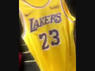 Welcome to LA #kingjames 💜💛 thank you for the jersey neffew ! Now let’s go get that championship 🏆 time to #23 #lakers