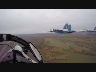 Пилотаж «Русских витязей» – вид из кабины Су-30СМ