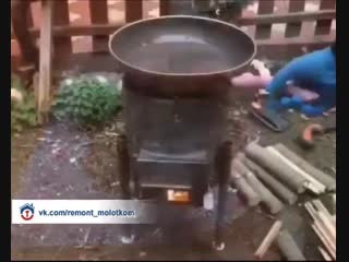 Самодельная печка для приготовления еды на свежем воздухе 😎🤘🏻
