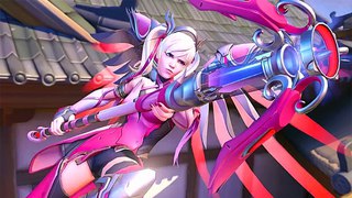OVERWATCH New Pink Mercy Skin (Support Breast Cancer)