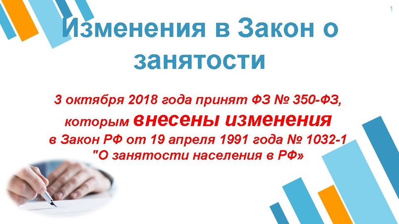 Изменения в законе о занятости населения в 2019 году Изменения в законе о занятости населения в 2019 году
