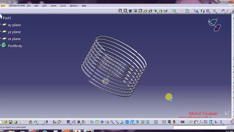 How to make spring in catia V5