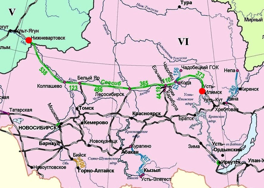 Карта дорог сибири