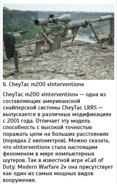 10 самых известных снайперских винтовок. Забирай на стену и не забывай!Выстрел снайпера может не только поразить противника, но и посеять страх и панику в его рядах. За одним лишь выстрелом